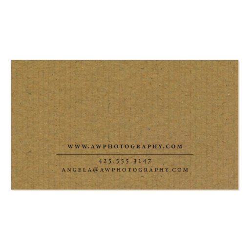 Kraft Calling Card **read "about the design" Business Card Template (back side)