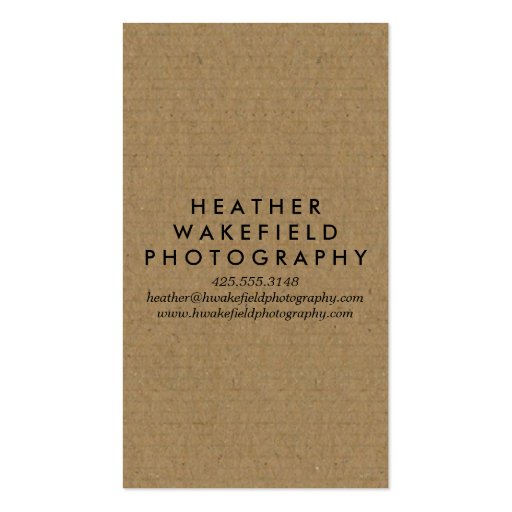 Kraft & Photo Calling Card Business Card (front side)