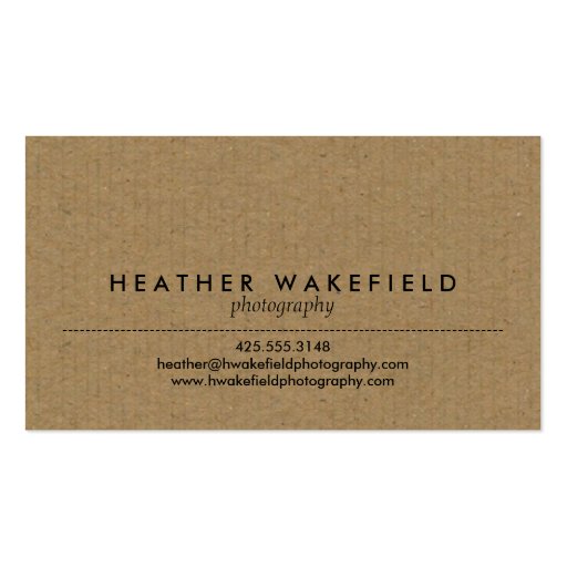 Kraft & Photo Calling Card Business Card Template (front side)