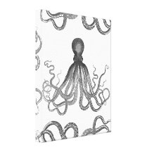 Kraken - Black Giant Octopus / Cthulu Gallery Wrap Canvas