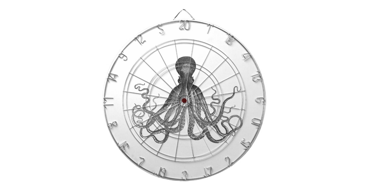 Kraken Black Giant Octopus / Cthulu Dartboards Zazzle