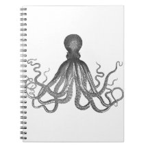 Kraken - Black Giant Octopus / Cthulu Spiral Note Books