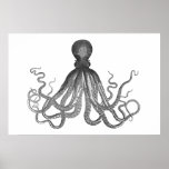 Kraken - Black Giant Octopus / Cthulu Print