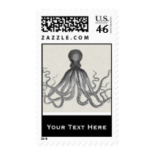 Kraken - Black Giant Octopus / Cthulu Stamps