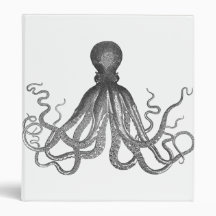 Kraken - Black Giant Octopus / Cthulu Vinyl Binder