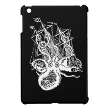 Kraken Pirate Ship Attack ipad mini case Steampunk