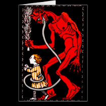 Krampus has a long tongue cards