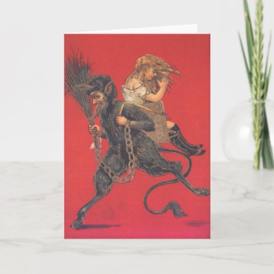 Krampus Kidnapping Girl Card