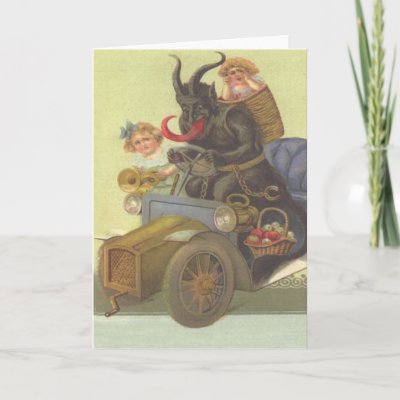 Krampus Obducting Little Girls In Car