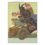 Krampus Obducting Little Girls In Car Card