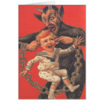 Krampus Punishing Little Boy Card