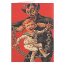 Krampus Punishing Little Boy Card