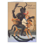 Krampus Riding Hobbyhorse With Boy Card