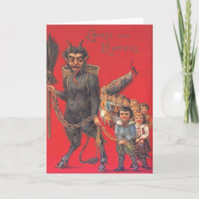 Krampus With Bad Children Greeting Card