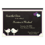 Kris Violet Teal Love Birds Save the Date Personalized Invitation