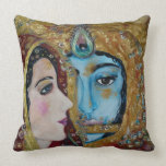 Krishna and Radha Throw Pillow