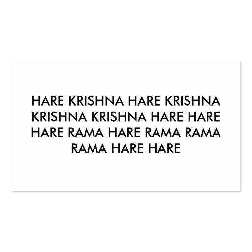 Krishna Business Card (back side)