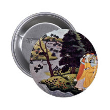 Krishna Embraced Gopas By Meister Des Gâtâ-Govinda Buttons