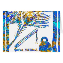 Krishna - Flute, Peacock Feather n Buttermilk cards