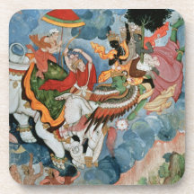 Krishna's combat with Indra, c.1590 Drink Coasters