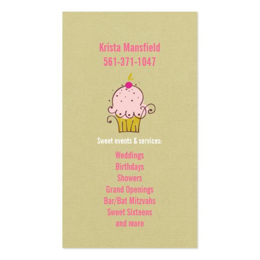 Krista's Card Business Card Template (back side)