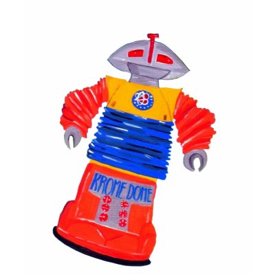 Krome Dome Robot Space Toy Tshirt by lynndarakosdesigns