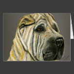 Kruger - Shar Pei Dog Art Greeting Card