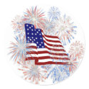 KRW American Flag Fireworks Patriotic sticker
