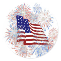 KRW American Flag Fireworks Patriotic stickers by krwamericanpride KRW American Flag Fireworks Patriotic stickers