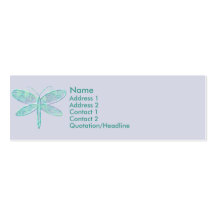KRW Aqua Dragonfly Profile Card Business Card Template