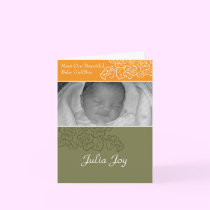 KRW Autumn Colors Custom Photo Baby Announcement cards