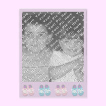KRW Baby Booties Custom Photo Birth Announcement postcards