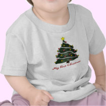 KRW Baby's First Christmas Tree t-shirts