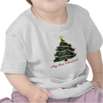 KRW Baby's First Christmas Tree t-shirts