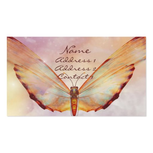 KRW Beautiful Butterfly Pastel Business Card (front side)