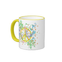 KRW Beautiful Butterfly Peace Symbol mugs by KRWDesigns KRW Beautiful Butterfly Peace Symbol mugs