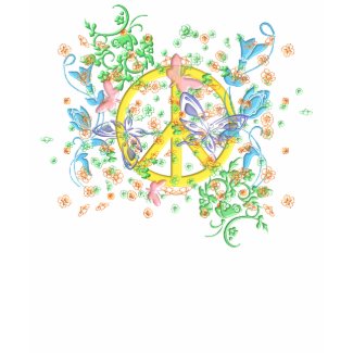KRW Beautiful Butterfly Peace Symbol shirt