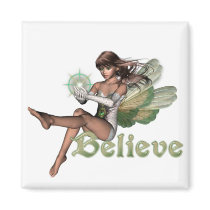 KRW Believe In Faeries Brunette Refrigerator Magnet