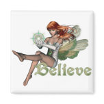 KRW Believe In Faeries Red Head Refrigerator Magnet