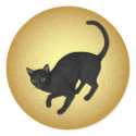 KRW Black Cat by the Full Moon Halloween stickers