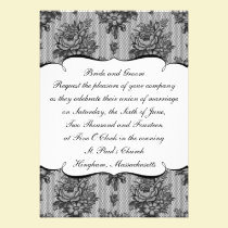 KRW Black French Lace Wedding Invitation invitations