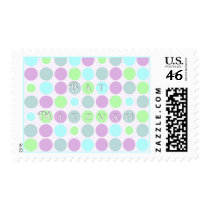 KRW Blue and Purple Bat Mitzvah postage