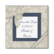 KRW Blue and White Custom Save the Date Wedding magnets