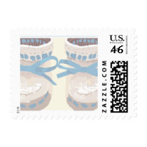 KRW Blue Baby Booties Postage Stamps
