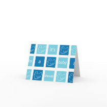 KRW Blue Blocks Custom Baby Shower Invitation Card