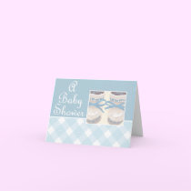 KRW Blue Booties Custom Baby Shower Invitation cards