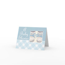 KRW Blue Booties Custom Baby Shower Invitation Cards