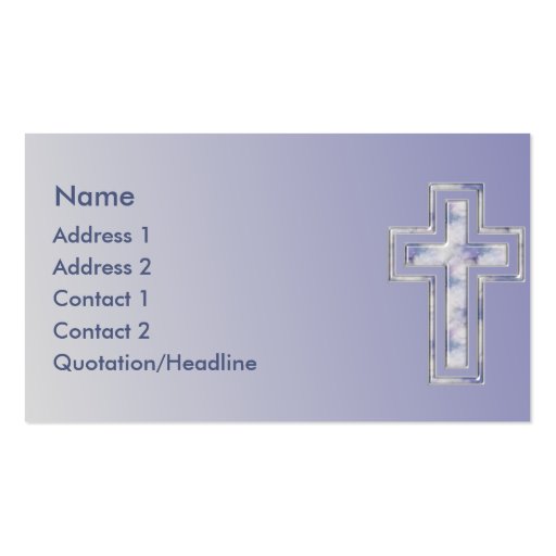 KRW Blue Cross Christian Custom Business Card (front side)