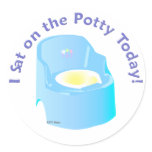 KRW Blue I Sat on the Potty Training Reward Round Stickers