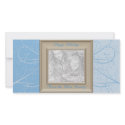 KRW Blue Ice Swirls Custom Photo Holiday Card photo cards